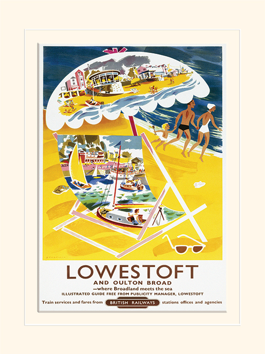 Lowestoft (Deck Chair) Mounted 30 x 40cm Print