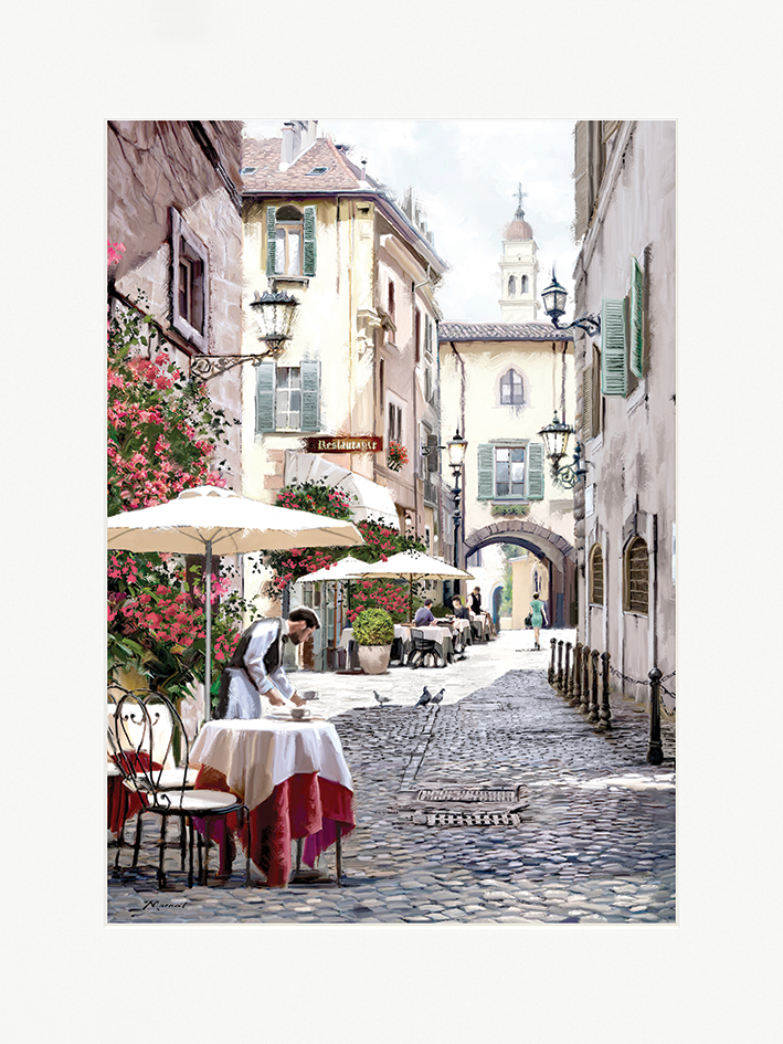 Richard Macneil (Cobbled Street) Mounted Print