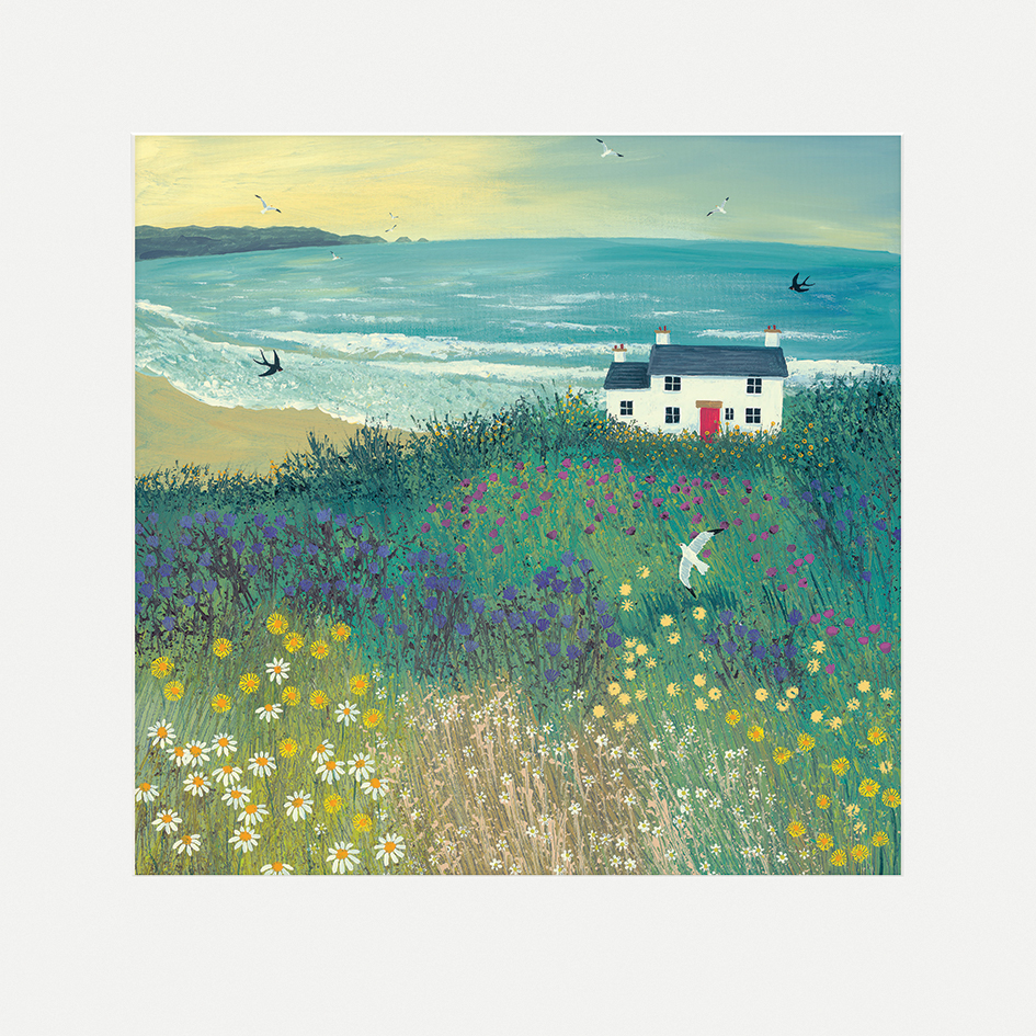 Jo Grundy (Cottage by Ocean Meadow) Mounted Prints