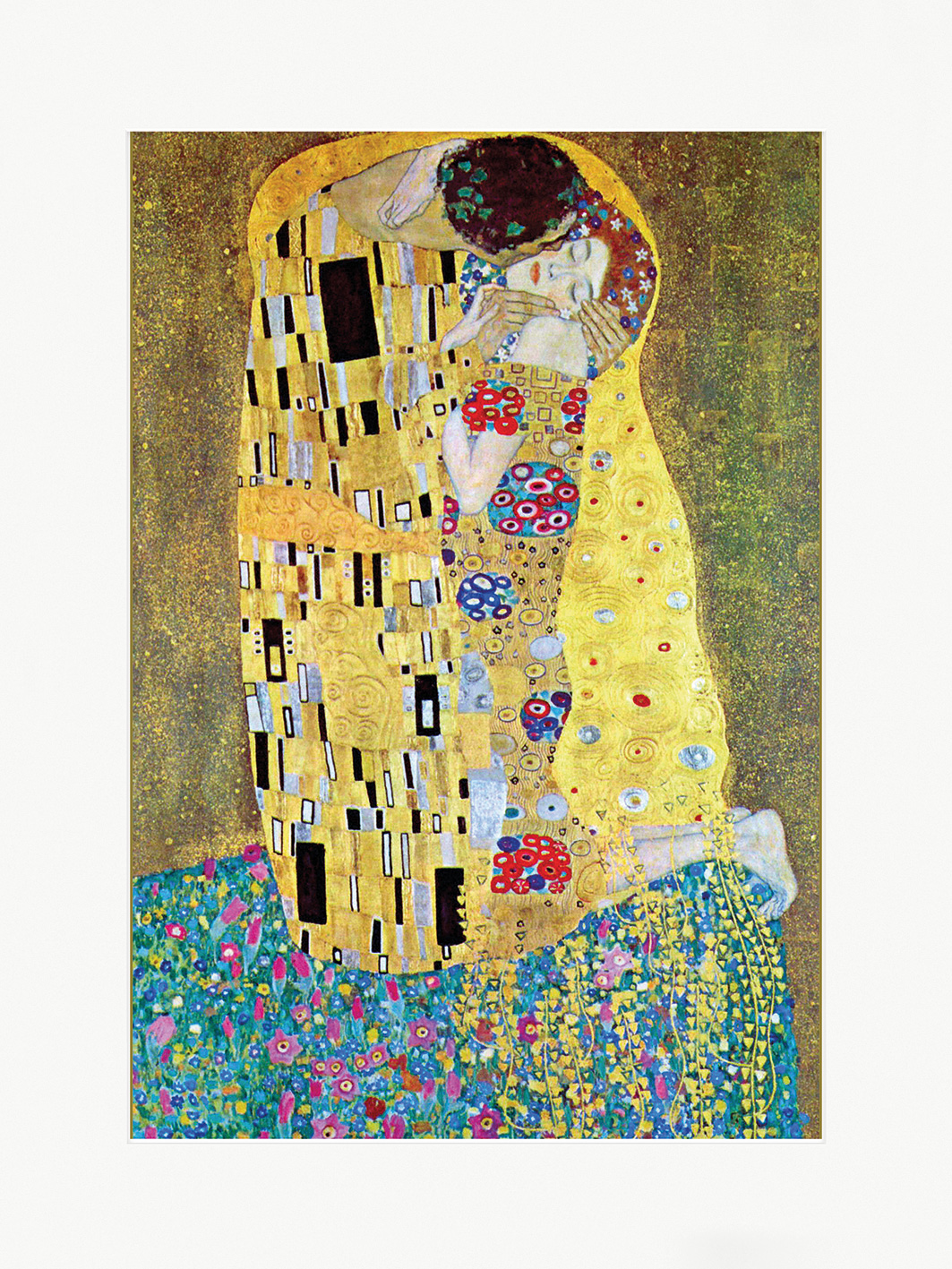 Gustav Klimt (The Kiss) Mounted Print
