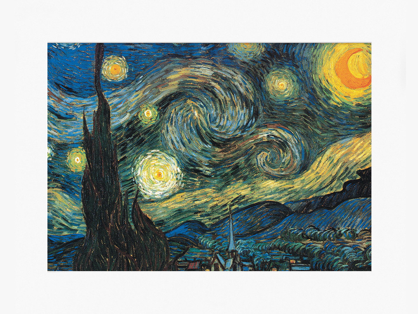 Vincent van Gogh (Starry Night) Mounted Prints