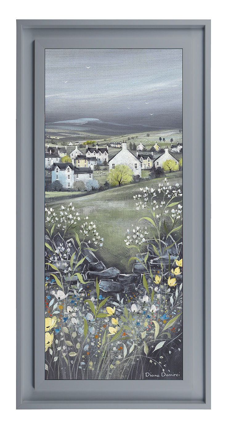 Diane Demirci (Chalkboard Hills II) Framed Canvas Print