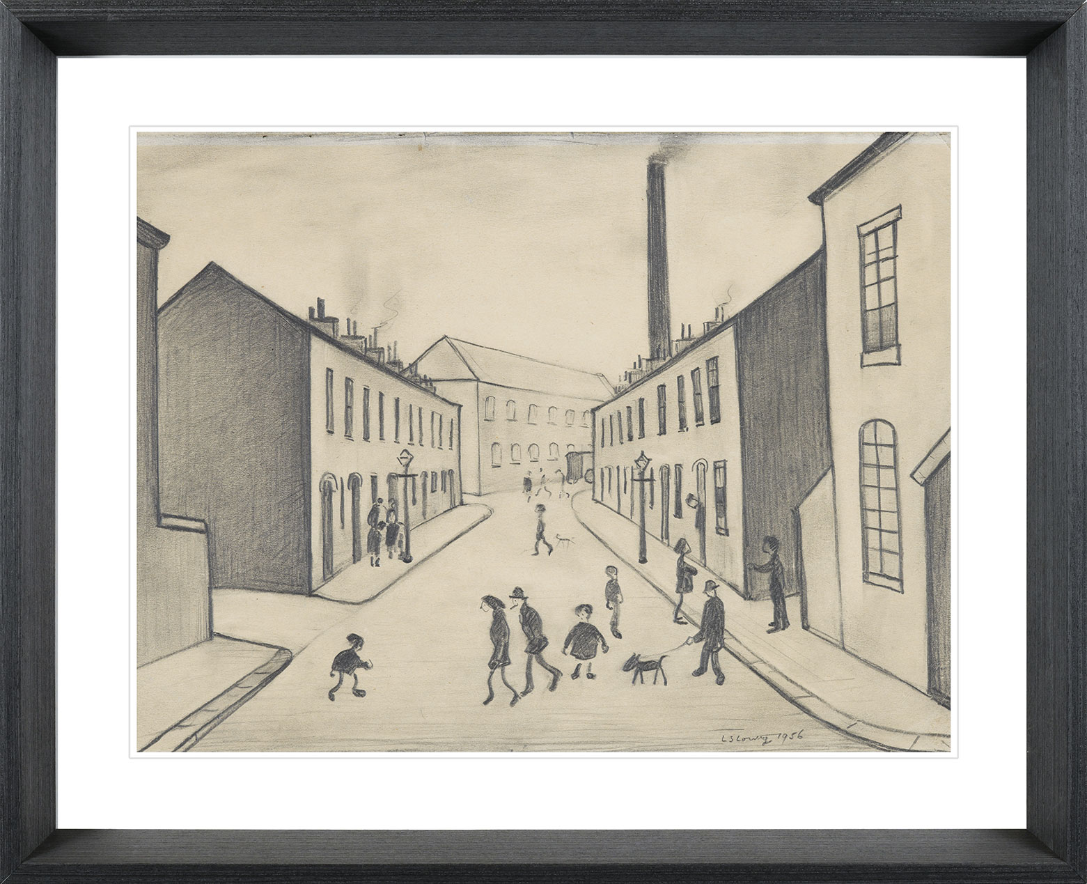 L.S. Lowry (North James Henry Street, Salford, 1956) Pre-Framed Art Print