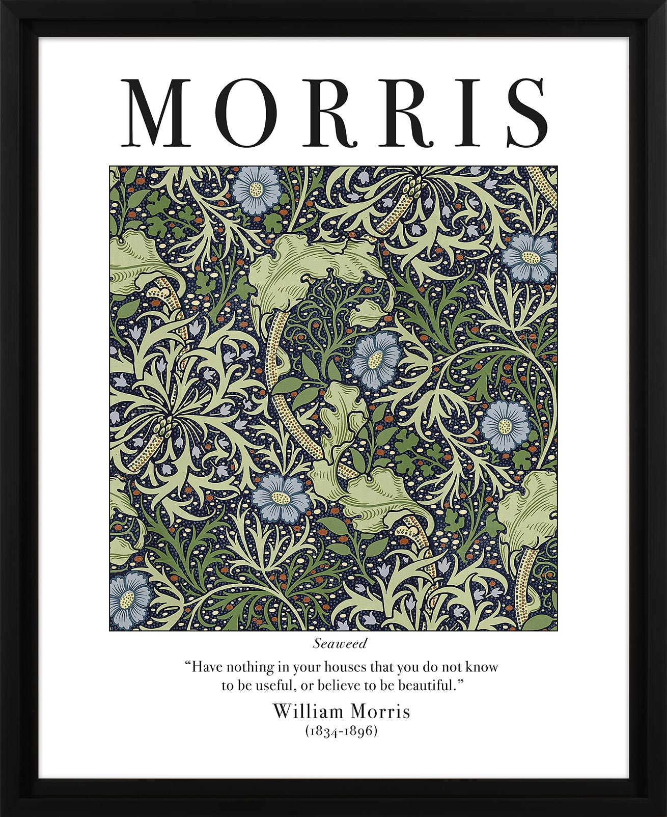 William Morris (Seaweed) Pre-Framed Art Print