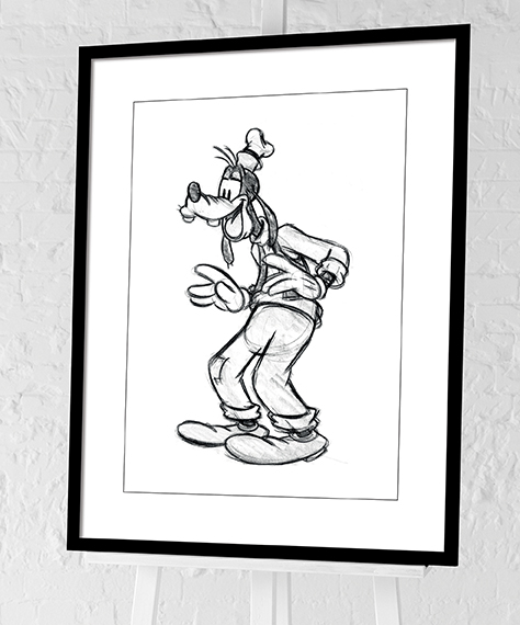 Goofy (Sketch) Pre-Framed Art Print