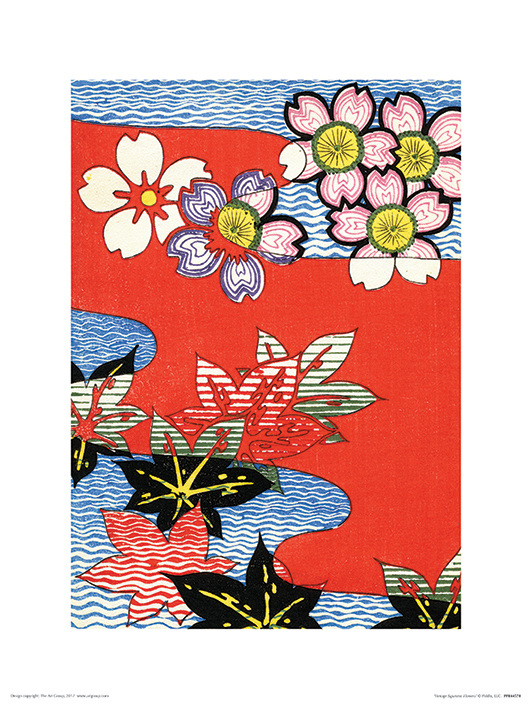 Piddix (Vintage Japanese Flowers) Art Prints