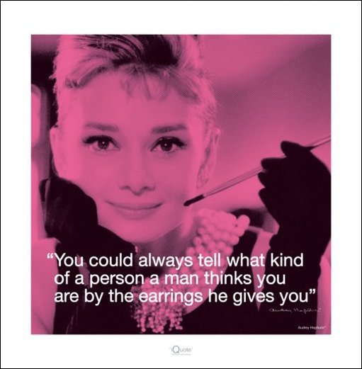 Audrey Hepburn (i.Quote - Earrings) Art Print