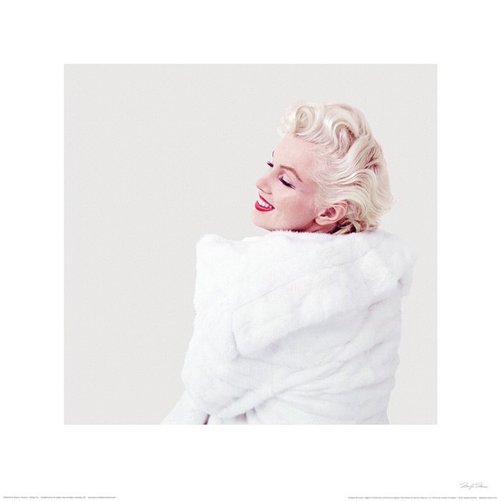 Marilyn Monroe (White Fur) Art Prints