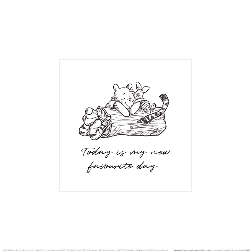 Winnie the Pooh (Today is my New Favourite Day) Art Prints