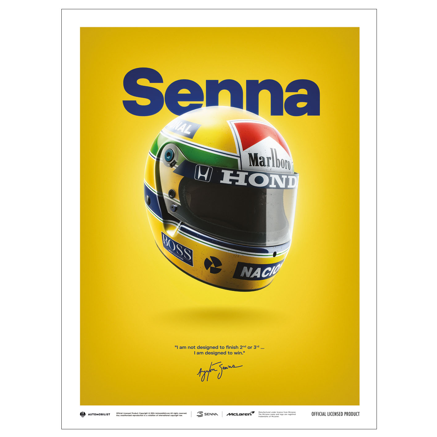 Ayrton Senna (Helmet, San Marino GP 1988) Art Print