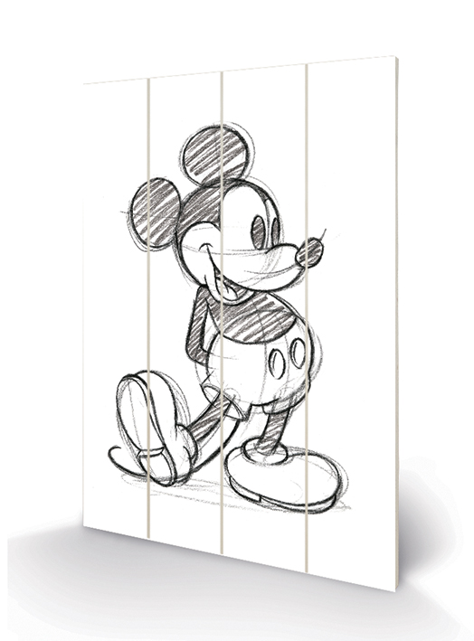 Walt Disney And Mickey Mouse Sketch Poster Prints Abstract Line