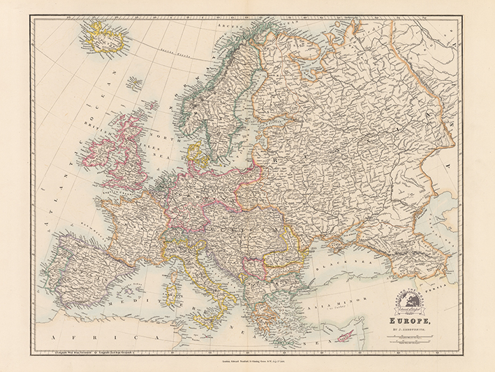 Stanfords Folio Europe Map (1884) Canvas Print