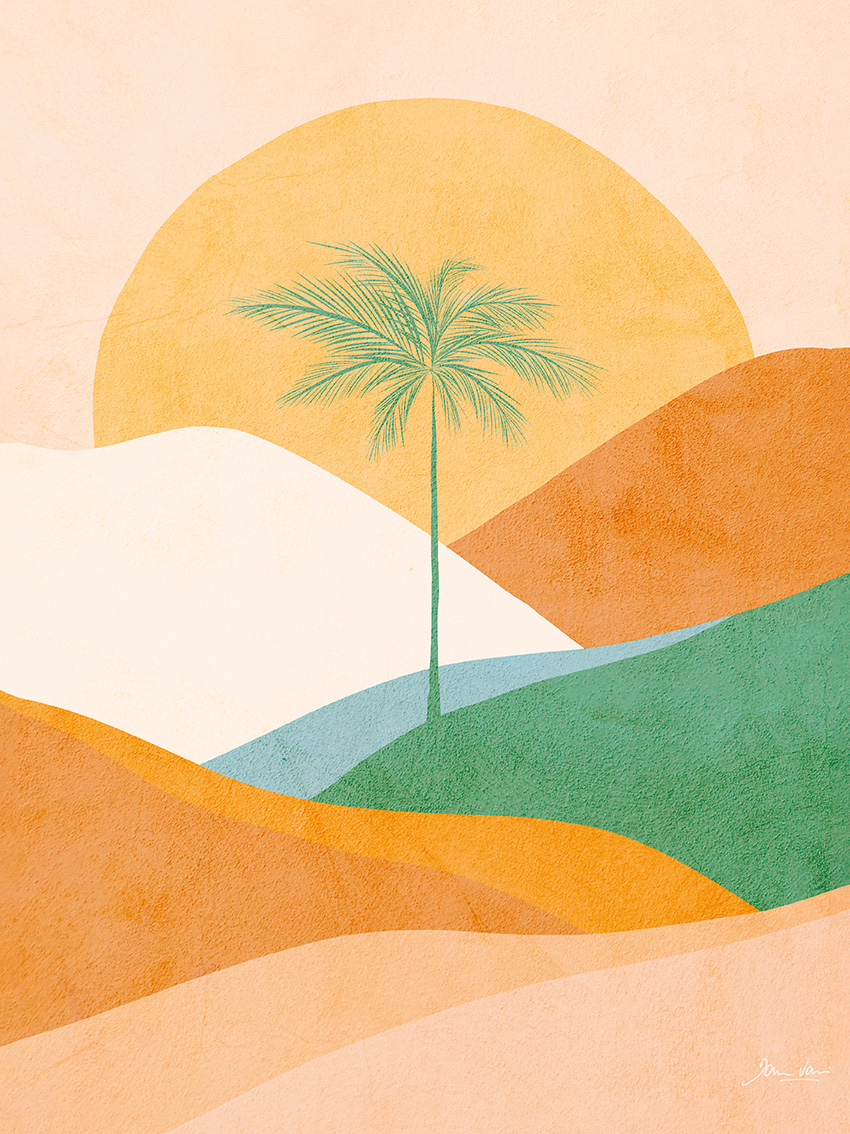 Dominique Vari (Palm Tree Landscape) Canvas Prints