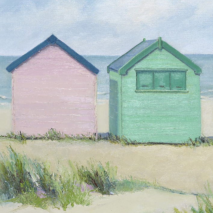 Jane Hewlett (Beach Huts) Canvas Print