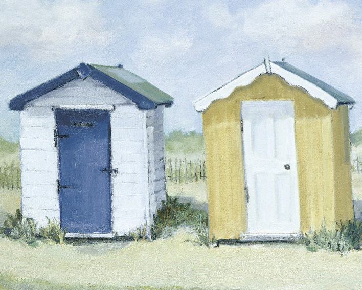 Jane Hewlett (Two Beach Huts) Canvas Prints