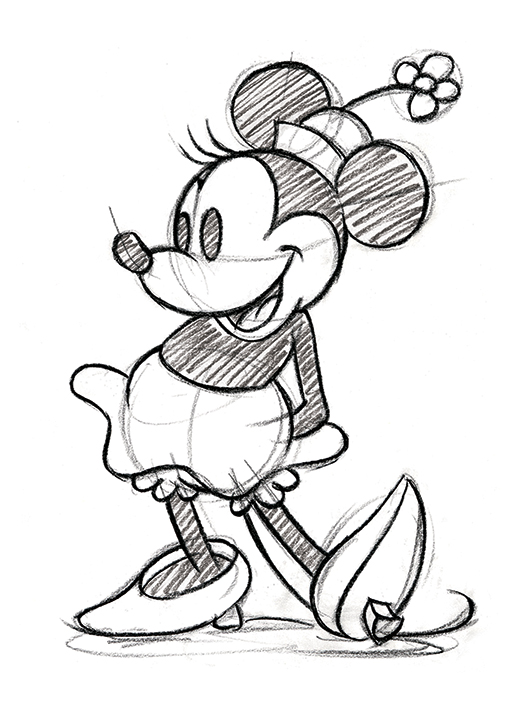Minnie Mouse (Sketched - Single) Canvas Prints