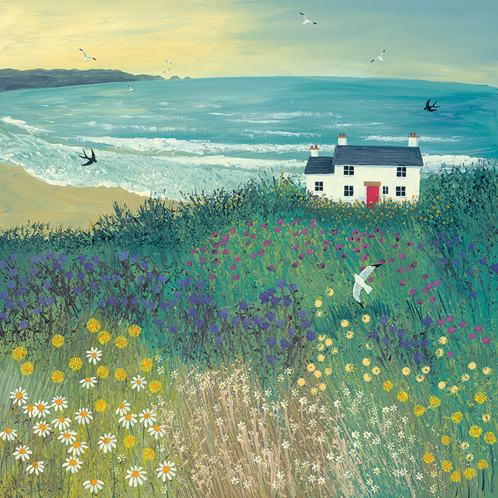 Jo Grundy (Cottage by Ocean Meadow) Canvas Prints